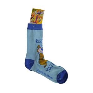 HANNA-BARBERA WOMEN'S BLUE YUGI BEAR CREW SOCKS SINGLE CARTOON SIZE 9-11 NWT